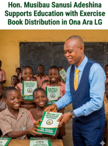 Read more about the article Hon. Musibau Sanusi Adeshina Supports Education with Exercise Book Distribution in Ona Ara LG
